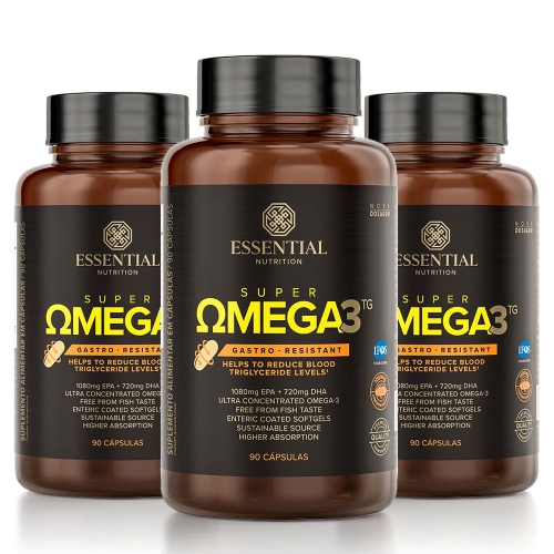 Kit 3unid Super mega 3 Gastro Resistant (90 Cpsulas) - Essential Nutrition