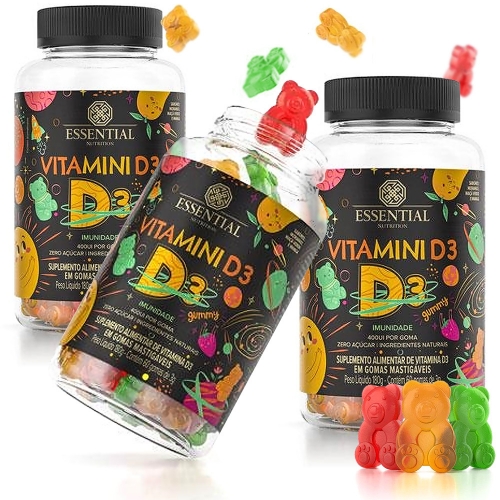 Kit 3unid Vitamini D3 Gummy (60 Gomas) - Essential