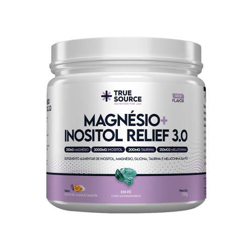 Magnésio Inositol Relief 3.0 Sabor Camomila Laranja e Lavanda (350g) - True Source