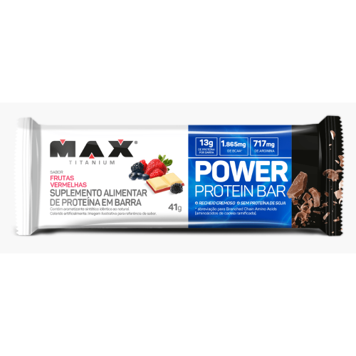 Power Protein Bar Sabor Frutas Vermelhas (1 Unidade de 41g) - Max Titanium