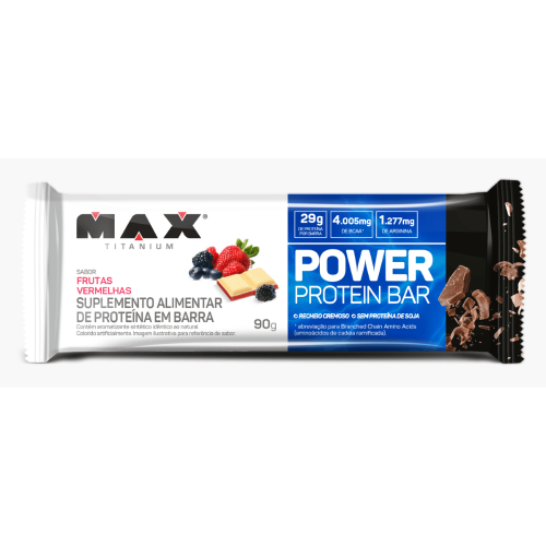 Power Protein Bar Sabor Frutas Vermelhas (1 Unidade de 90g) - Max Titanium