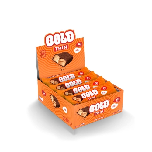 Bold Thin Sabor Avelã Branco (Caixa 12 unidades de 40g) - Bold Snacks