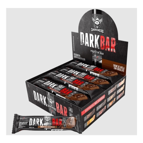 Dark Bar - Whey Bar Darkness Sabor Creme de Avelã com Chocolate  (Cx c/ 8 Unidades de 90g) - Integralmédica