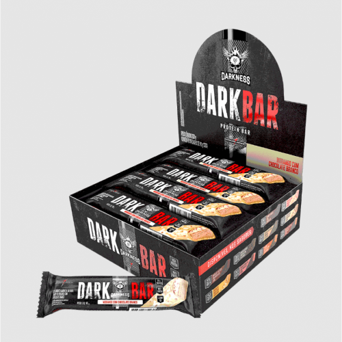 Dark Bar - Whey Bar Darkness Sabor Morango com Chocolate Branco (Cx c/ 8 Unidades de 90g) - Integralmédica
