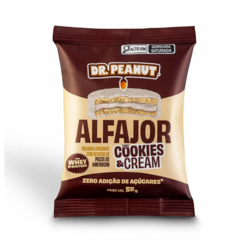Alfajor Sabor Cookies & Cream (55g) - Dr Peanut