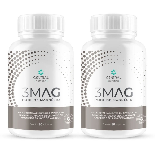 Kit 2unid 3MAG Pool de Magnsio (90caps) - Central Nutrition