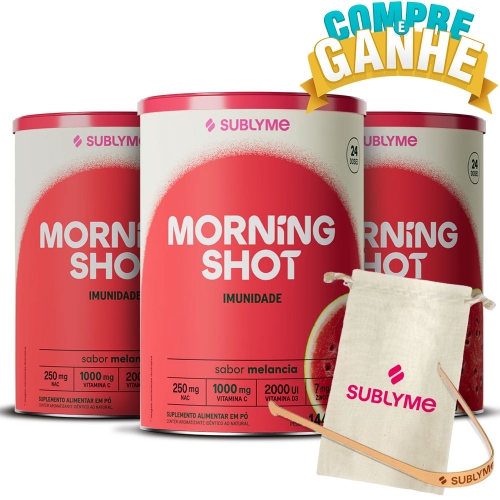 Kit 3uni Morning Shot Sabor Melancia (144g) - Sublyme Ganhe 1 Raspador de Língua