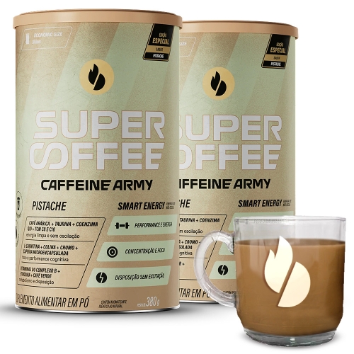 Compre 2un SuperCoffee Sabor Pistache (380g) - Caffeine Army e Ganhe Xícara