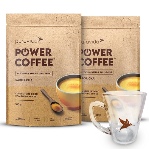 Compre 2unid Power Coffee Sabor Chai (180g) - Pura Vida e Ganhe Xícara