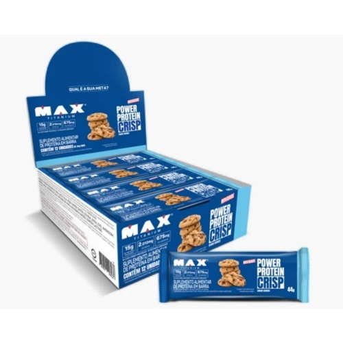 Power Protein Crisp Sabor Cookies (Cx c/ 12unid de 44g) - Max Titanium