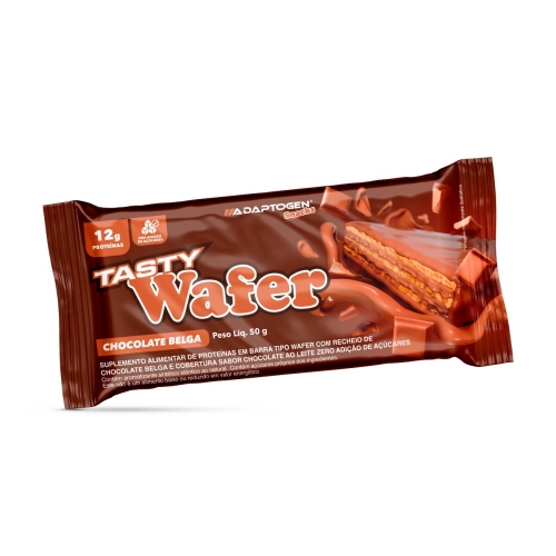 Tasty Wafer Sabor Chocolate Belga (Cx c/ 12und 50g) - Adaptogen
