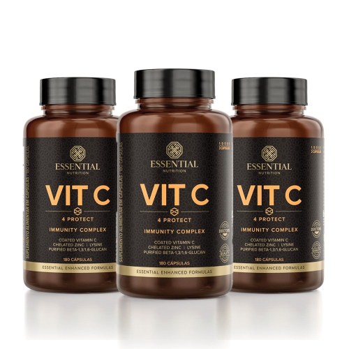 Kit 3un Vit C 4 Protect (180 caps) - Essential Nutrition