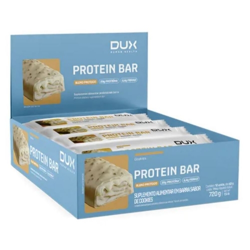 Protein Bar Sabor Cookies (Caixa c/ 12unid de 60g) - Dux Nutrition