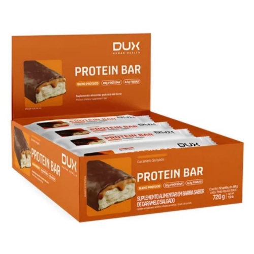 Protein Bar Sabor Caramelo Salgado (Caixa c/ 12unid de 60g) - Dux Nutr