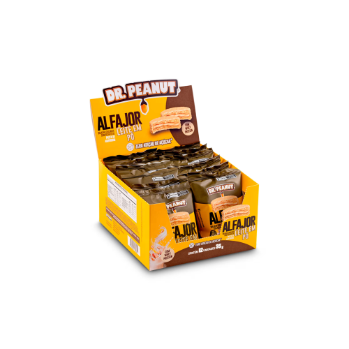 Alfajor Sabor Leite em Pó (Cx com 12 unidades de 35g) - Dr Peanut