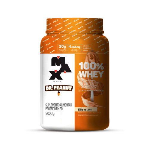 100% Whey x Dr. Peanut Sabor Doce de Leite (900g) - Max Titanium
