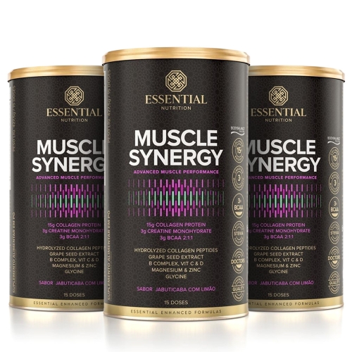 Kit 3unid Muscle Synergy Sabor Jabuticaba com Limão (427,5g) - Essential Nutrition