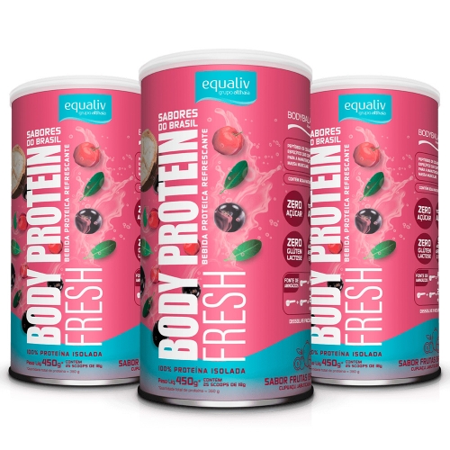 Kit 3uni Body Protein Fresh Sabor Frutas Brasileiras (450g) - Equaliv