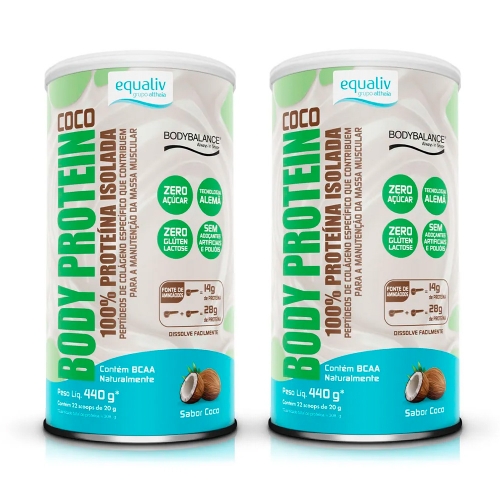 Kit 2uni Body Protein Sabor Coco (440g) - Equaliv
