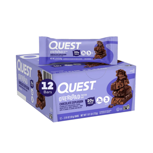 Quest Bar Overload Sabor Chocolate Explosion (Cx c/ 12unid 61g) - Quest Nutrition