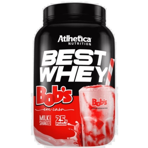 Best Whey Sabor Bob's® Milkshake de Morango (900g) - Atlhetica Nutriti