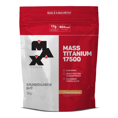 Mass Titanium 17500 Sabor Vitamina de Frutas (3kg) - Max Titanium