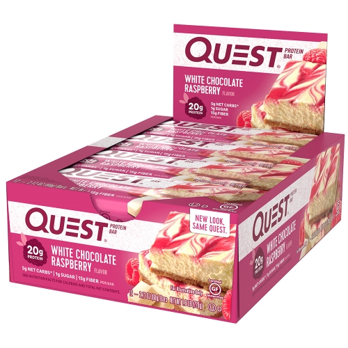 Quest Bar - Protein Bar Sabor White Chocolate Raspeberry (Caixa c/ 12 
