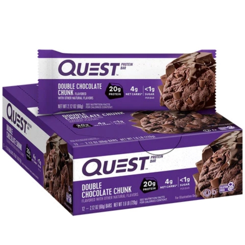 Quest Bar - Protein Bar Sabor Double Chocolate Chunk (Caixa c/ 12 Unid