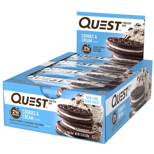 Quest Bar - Protein Bar Sabor Cookies (Caixa c/ 12 Unidades de 60g cada) - Quest Nutrtion
