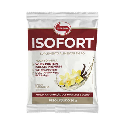 Isofort - Whey Protein Isolate Bio Protein Sabor Baunilha (1 Sachê de 30g) - Vitafor