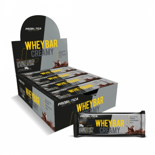 Whey Bar Creamy (1 cx com 12 Unidades de 38g) - Probitica