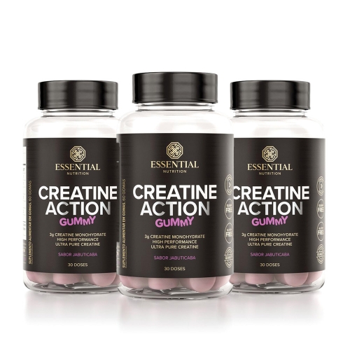 Kit 3un Creatine Action (60 Gomas) - Essential Nutrition